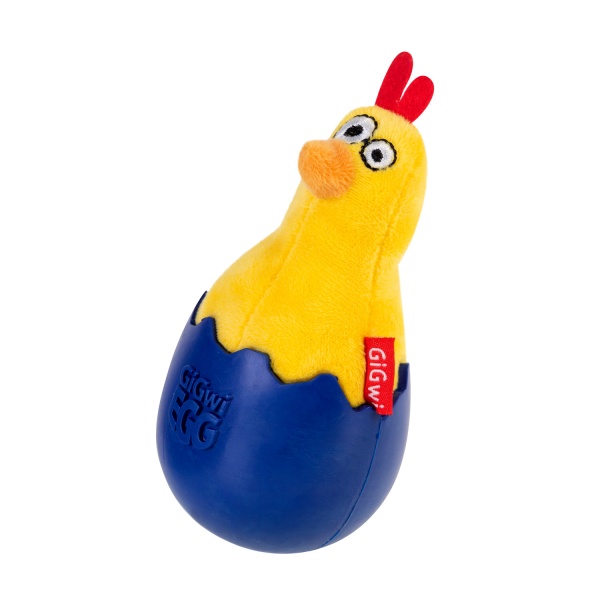 Игрушка для собак GiGwi Цыпленок-неваляшка с пищалкой 75476