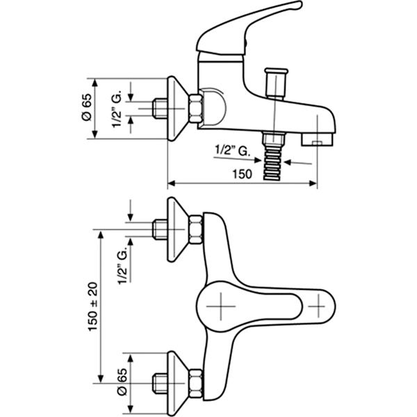 Змішувач для ванни Emmevi Rubinetterie Winny CR95001 B