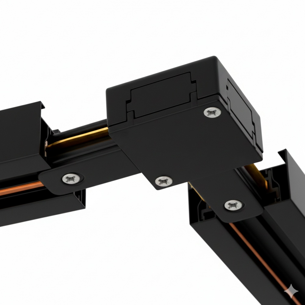 Конектор Eurolamp для шинопроводу чорний CNCTR-TR(black)C