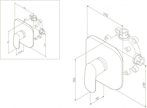 Змішувач для душу AM.PM Sensation F3075000