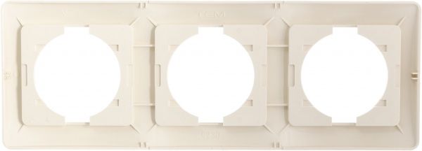 Рамка трехместная TEM Ekonomik вертикальная кремовый 4324152