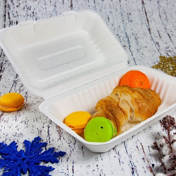 Контейнер Petruzalek прямокутний із цукрової тростини 50 шт./уп. 155 x 230 x 80 мм