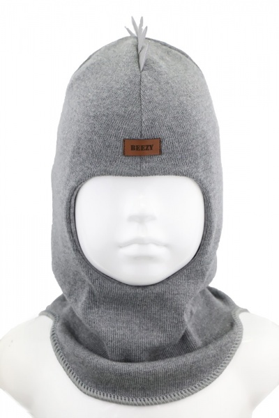 Шапочка детская для мальчика Beezy Дино р.50-52 серый меланж 1715 