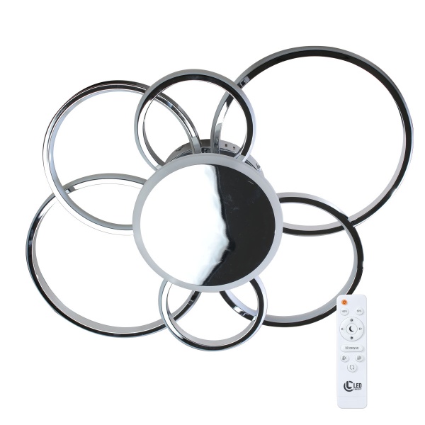 Світильник світлодіодний LED CONCEPT Sutton R 6 з пультом ДК 140 Вт хром 2800-6000-RGB К 