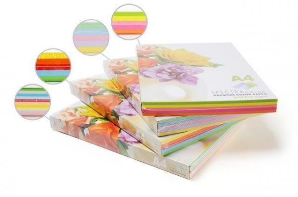 Папір офісний кольоровий Spectra Color A4 80 г/м 10 кольорів по 10 аркушів Rainbow різнокольоровий 