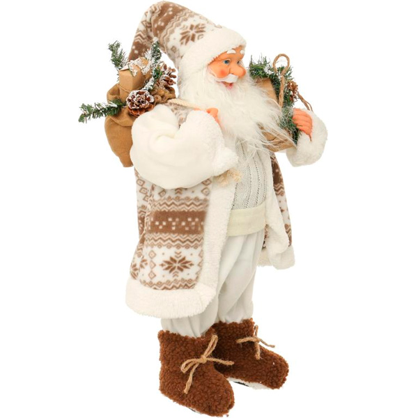 Фигура Дед Мороз SDВ004A 60 см бело-бежевый