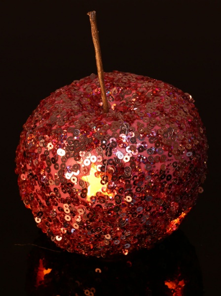 Елочная игрушка с подсветкой в форме яблока 85х85х75 мм ALX616190 