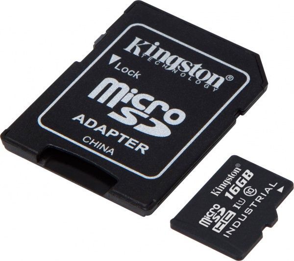 Карта памяти Kingston miсroSDHC 16 ГБ UHS Speed Class 1 (U1) Industrial Temp Card + SD Adapter (SDCIT/16GB) 