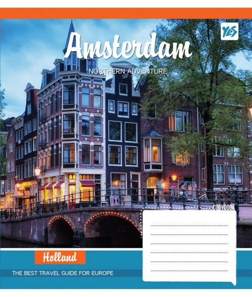 Комплект тетрадей Famous cities 12 листов в клетку 25 шт. YES