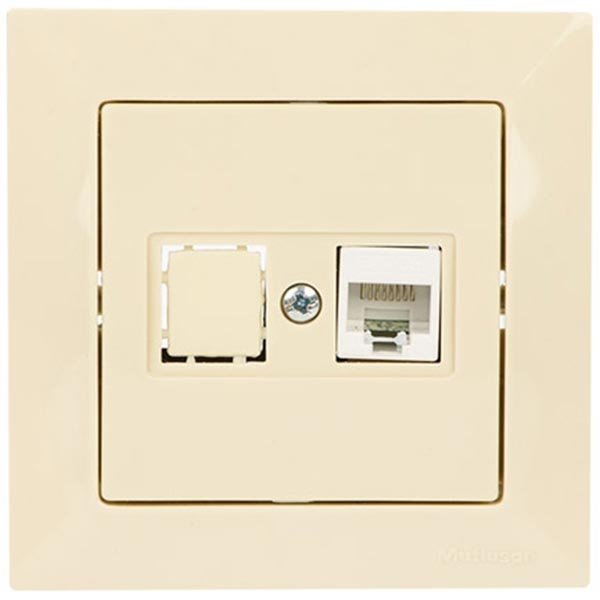 Розетка Mutlusan Candela комп'ютерна Cat5e кремова