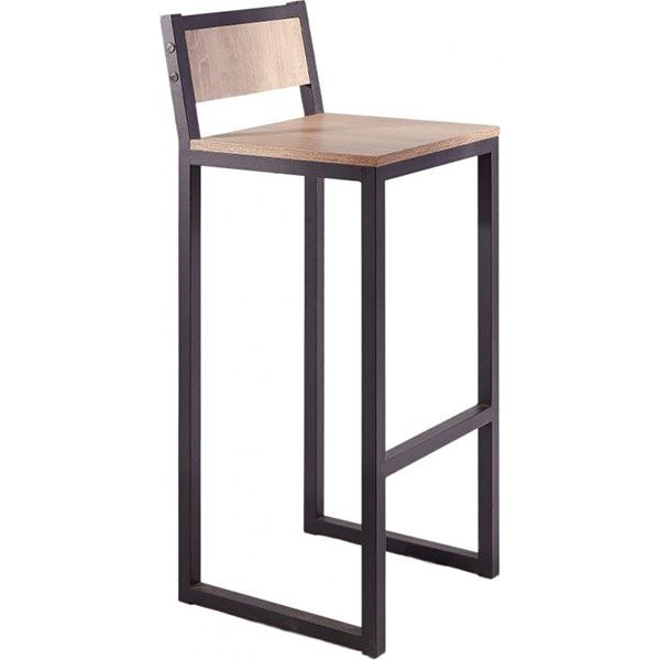 Стул барный Лугалпроф Авангард черный / дуб сонома 