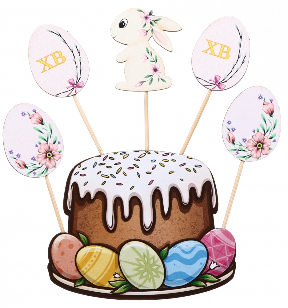 Набор топеров для кулича 11х4 см 5 шт в ассортименте