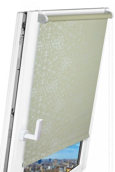 Ролета стандарт Delfa Металлик Принт 115x170 см светло-бежевая 