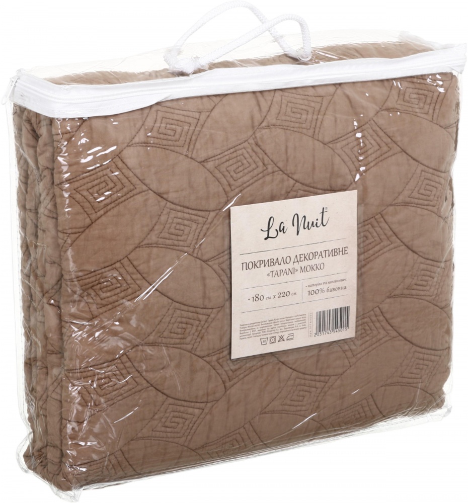 Покривало декоративне Tapani 180x220 см La Nuit мокко