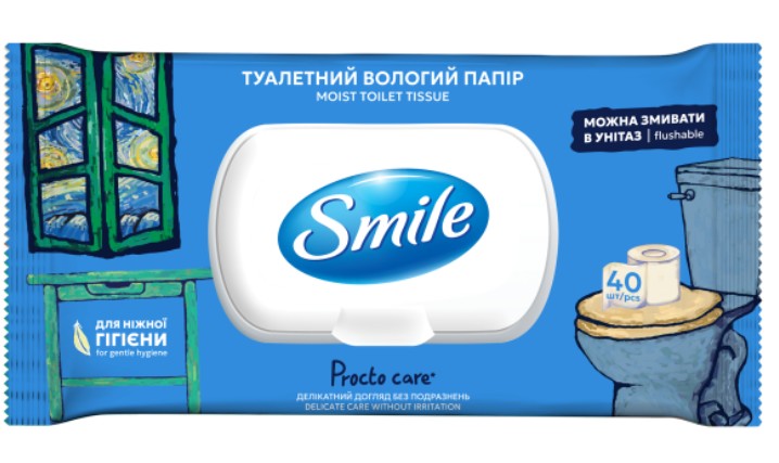 Влажная туалетная бумага Smile Procto Care 40 шт.