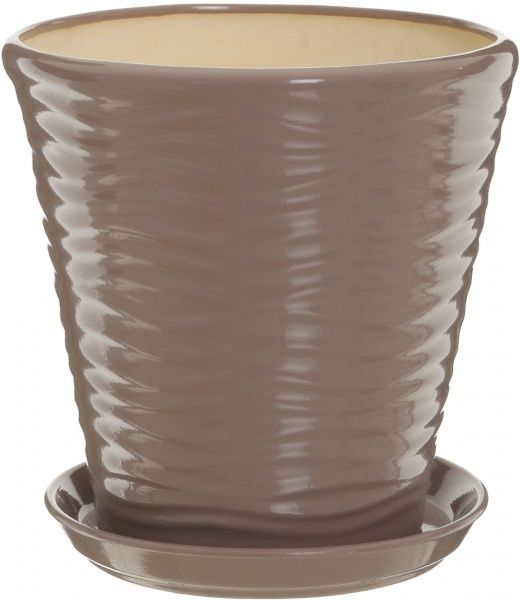 Горшок керамический Ориана-Запорожкерамика Новая Волна глянец круглый 5,5л аметист 