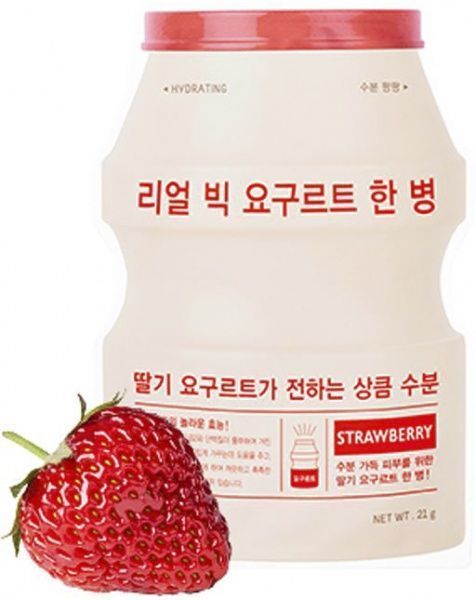Маска A'PIEU тканевая увлажняющая с клубникой Real Big Yogurt One-Bottle 21 г