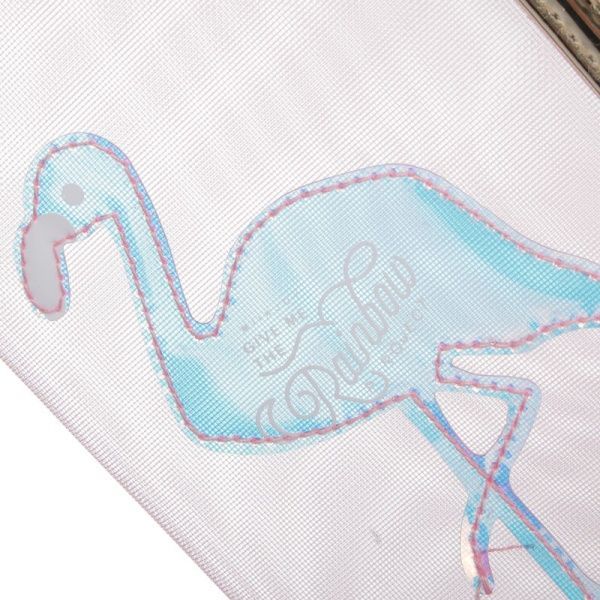 Пенал школьный Фламинго сеточка розовый с рисунком