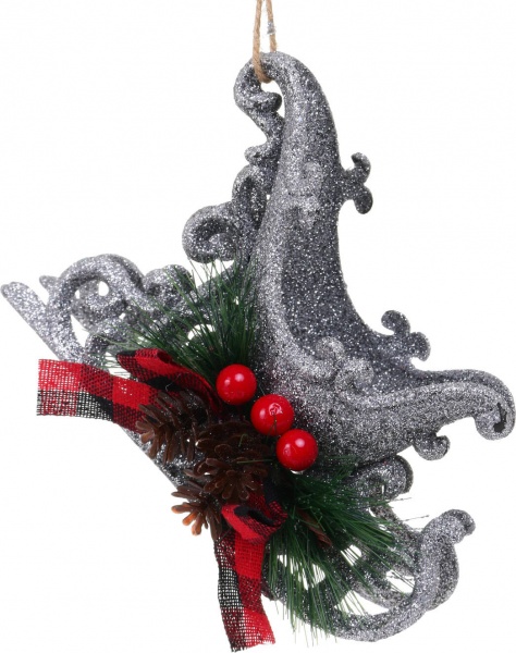 Декоративна підвіска Санчата з декором 13x10 см E2298S срібло