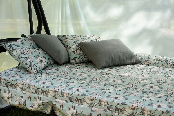 Гойдалка OLSA Турин-Преміум FLOWER 2442х1440х1810 мм сірі квіти 