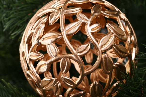 Декоративная подвеска Шар 10x12 см золотой NY21048