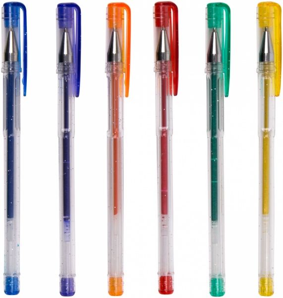 Набор ручек гелевых Nota Bene Glitter 6 цветов 