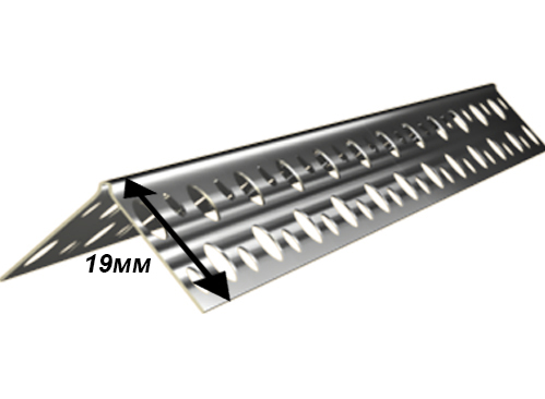 Уголок перфорированный алюминиевый ШТУКАТУР 19x19 мм 2,5 м 