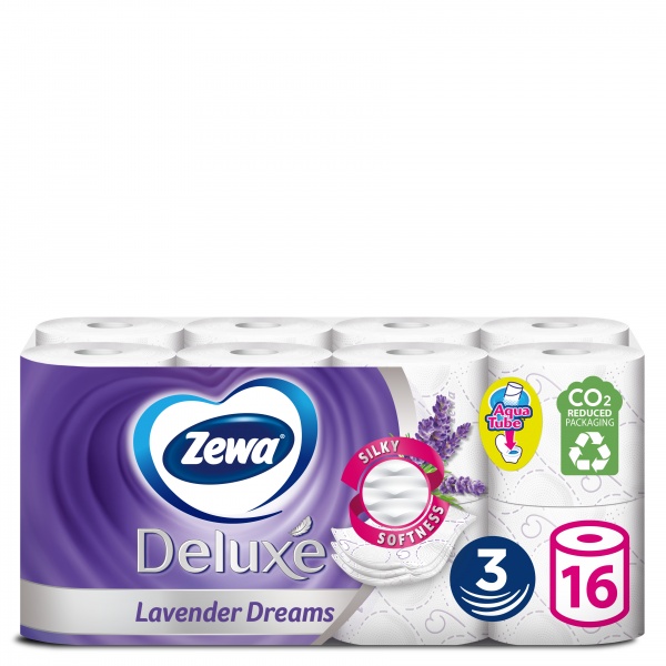 Туалетная бумага Zewa Deluxe Лаванда трехслойная 16 шт.