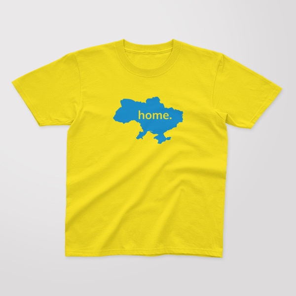 Футболка патриотическая для девочек/для мальчиков Home р.152 желтый 