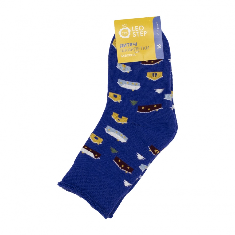Шкарпетки дитячі унісекс Leostep 1008111316 р. 24-26 синій із малюнком