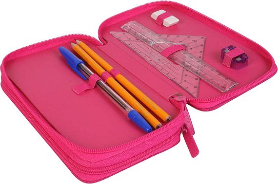 Пенал Double Hearts 23 предмети 50014248 Herlitz синій