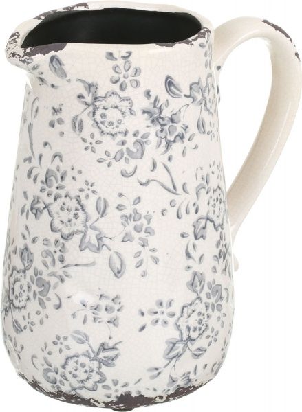 Кашпо керамическое кувшин Прованс фигурный (H077-183-2) серый 