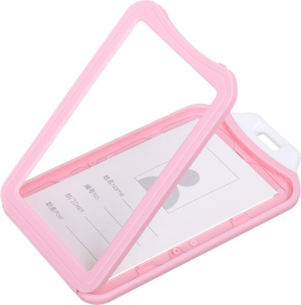 Бейдж вертикальний рожевий 11,5x7 см