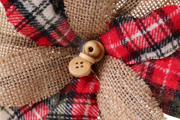 Верхівка для ялинки з квіткою комбінована d280 мм червоний із малюнком 