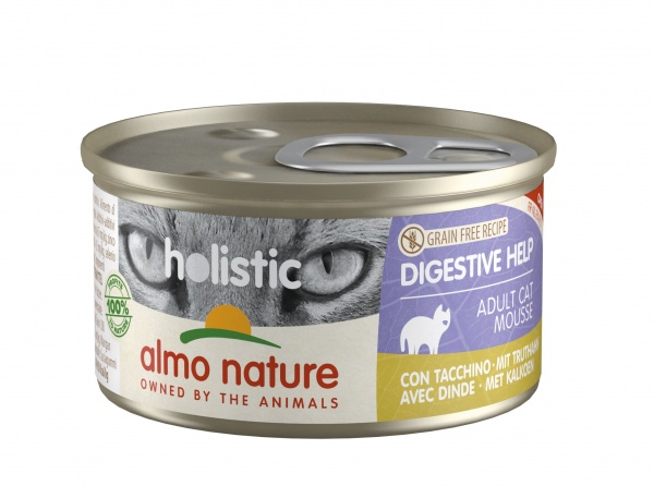 Консерва для котів с чутливим травленням Almo Nature Holistic Functional Cat з індичкою
