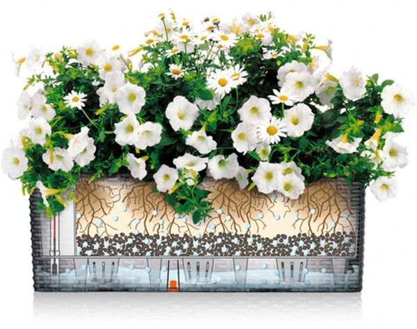 Ящик балконний Lechuza Balconera Cottage 50 15605 прямокутний 18,1л мокко 