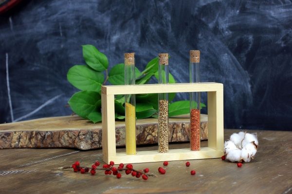 Підставка декоративна Склоприлад із 3 пробірками натуральна