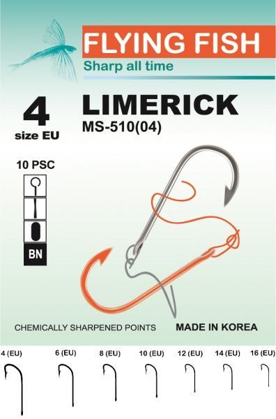 Крючок Flying Fish Limerick №4 10 шт. MS-510(04)