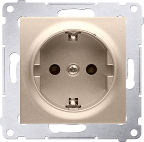 Розетка із заземленням Simon Premium без шторок золотистий DGSZ1Z.01/44