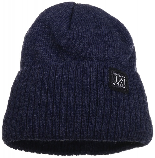 Шапочка дитяча для хлопчика Kraft+ р.50-52 темно-синій меланж 1624 