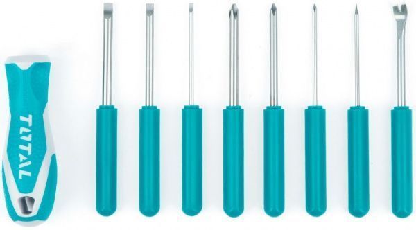 Викрутка зі змінними насадками Total 9 предметів ×190 мм THT250906