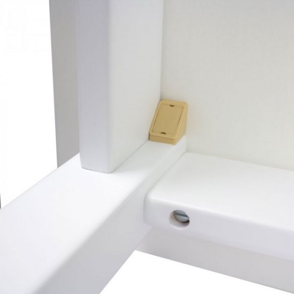 Столик Yuliana Woody 60 х 60 белый с пеналом синяя столешница 12013361