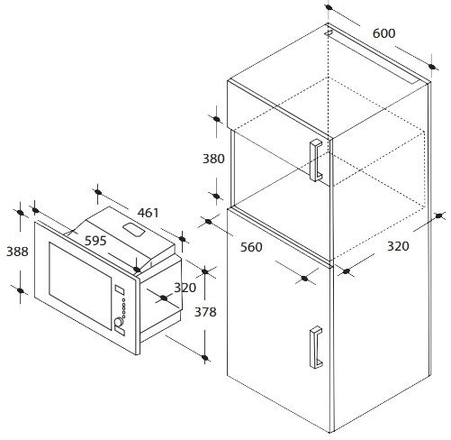 Встраиваемая микроволновая печь Candy MIC 20 GDFN