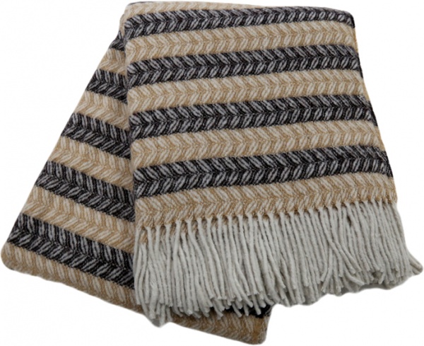 Плед Метро Spire 200x220 см бежевый с черным Vladi 