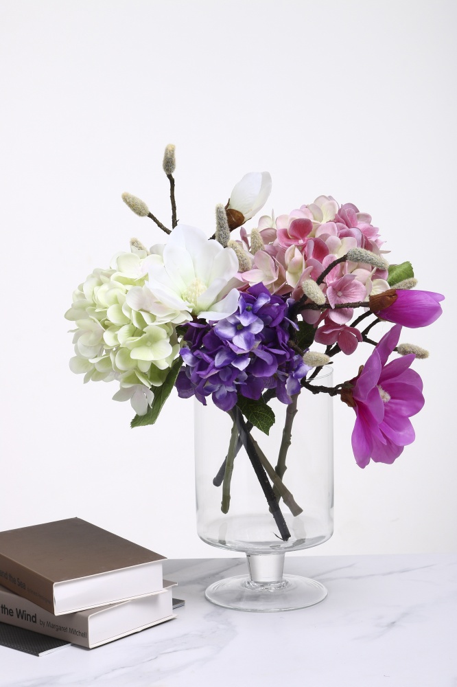 Ваза на ножке Цилиндр d15 25 см прозрачная 20110.4