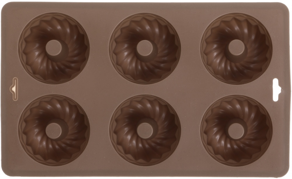 Форма для кексов Smart Kitchen by Flamberg с втулкой на 6 шт Peach&Brown series 27х16,3х3 см коричневый