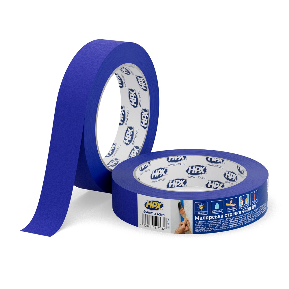 Лента малярная HPX UV 24 мм x 45 м MU2445
