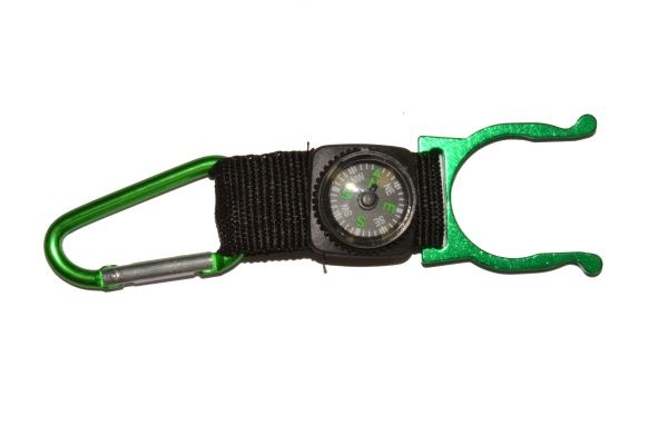 Карабин алюминиевый с компасом 57х5 мм