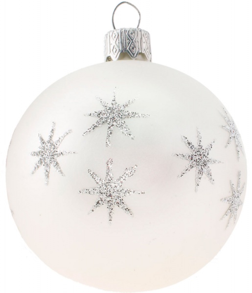 Шар новогодний d 60 мм белый 7008 Н