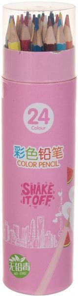 Набір олівців 24 кольори HJ-6124 рожевий